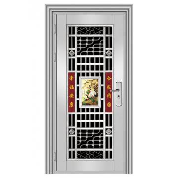 云南昆明尋甸縣不銹鋼門廠 家用不銹鋼防盜門圖片 小區(qū)不銹鋼防盜門價格批發(fā)A009