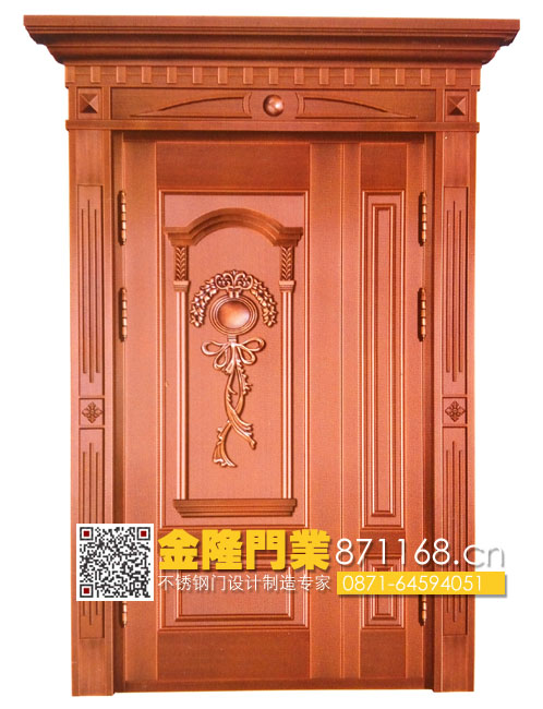 云南昆明銅門廠家、仿真銅門、不銹鋼鍍銅門